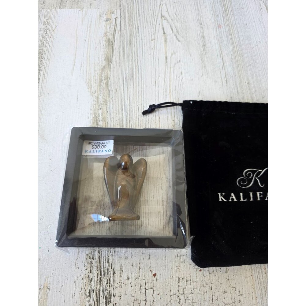 Kalifano tiger eye protection Angel cherub statue figurine‎ Crystal Rock